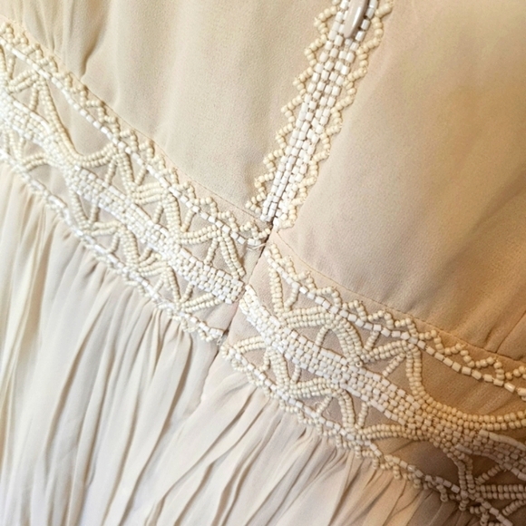 Massimo Dutti Bohemian Crepe Beaded Maxi Dress - Picture 8 of 10